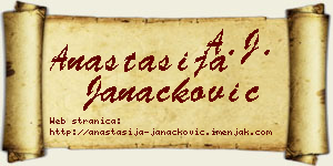 Anastasija Janaćković vizit kartica
